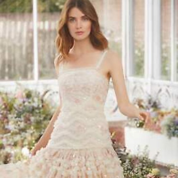 Needle and thread Lace hue dress US 12 boom floral gown - Picture 2 of 16